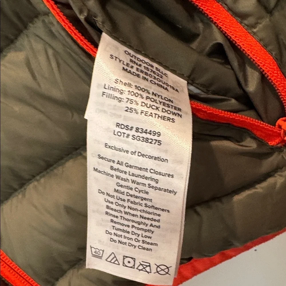 Eddie Bauer Kids reversible Camo Puffer Jacket with orange Trim